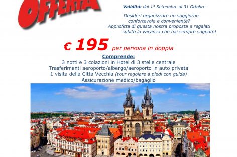 SUPER OFFERTA PRAGA SETTEMBRE / OTTOBRE