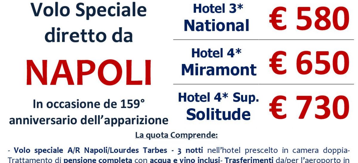 Lourdes con Volo speciale da Napoli