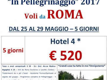 Lourdes Da Roma 25 maggio