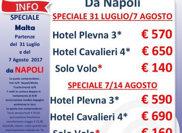 Offerta Malta da Napoli